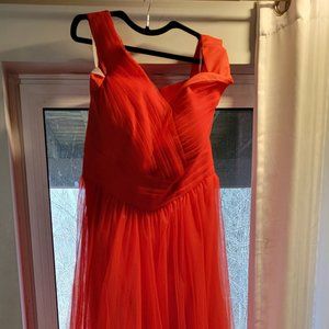 VickeyBen Red Tulle Prom Dress